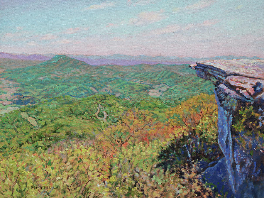 McAfee Knob - Appalachian Trail, Catawba VA Highlight Painting by Bonnie Mason