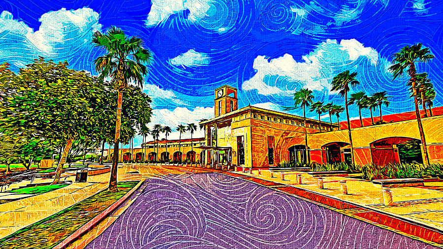 McAllen Convention Center - impressionist painting Digital Art by Nicko Prints