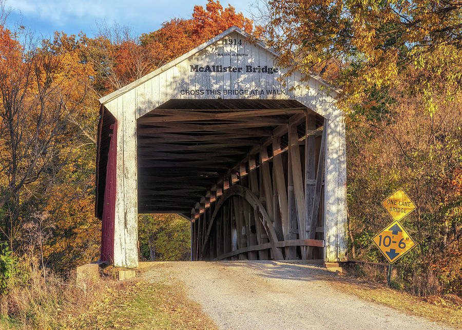 McAllister Covered Bridge - Parke County, Indiana Photograph by Susan Rissi Tregoning