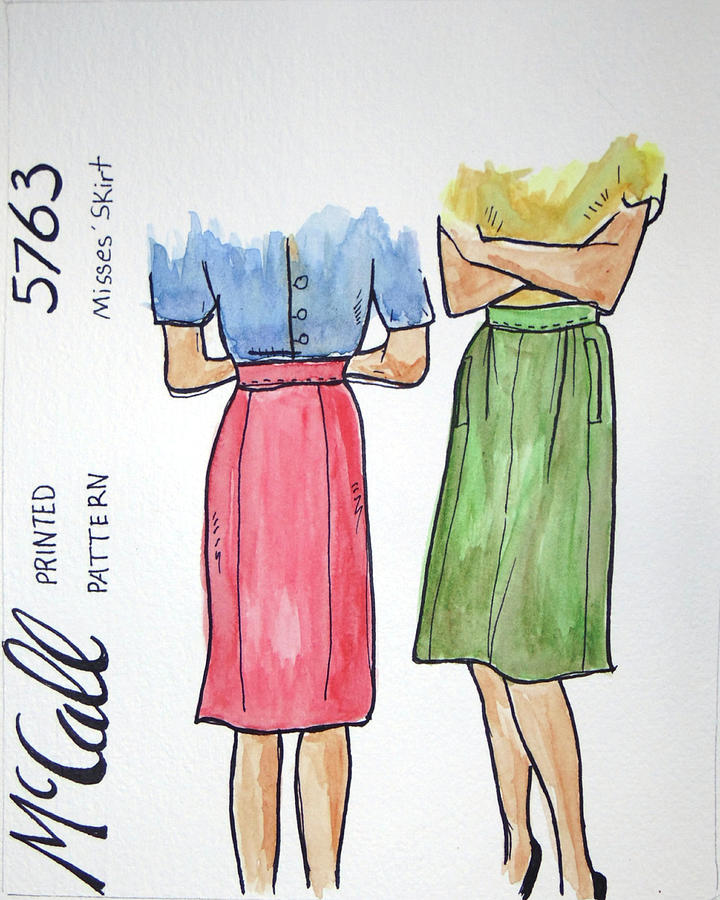 McCall Printed Pattern 5763 Painting by Loretta Nash
