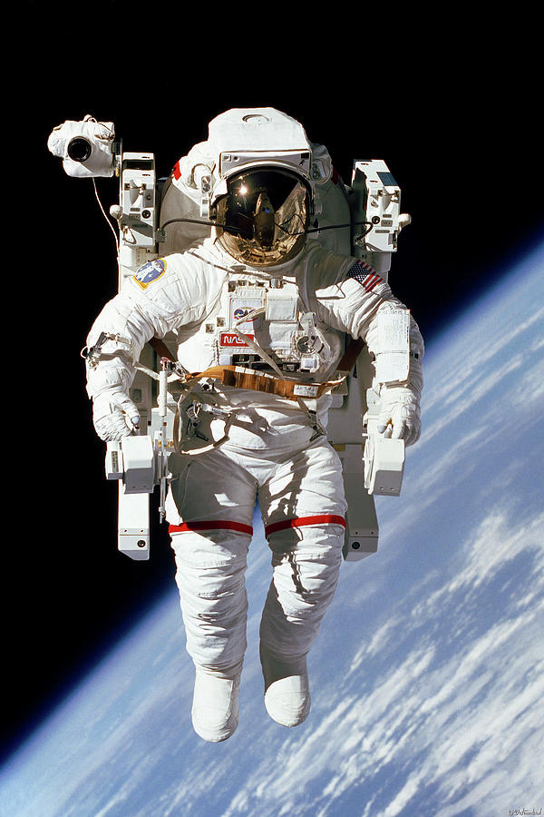 McCandless Untethered Spacewalk Enhanced Photograph by Weston Westmoreland