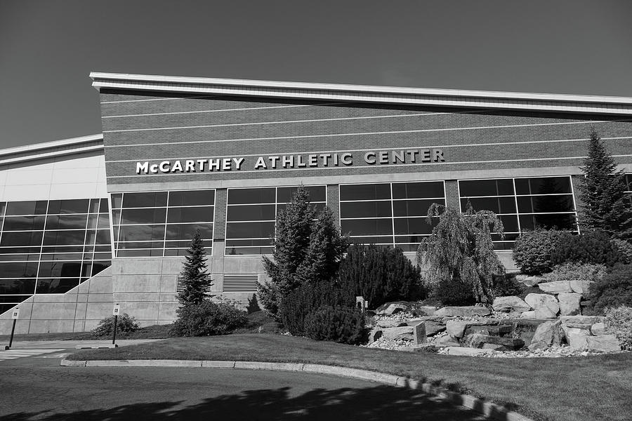 McCarthy Athletic Center at Gonzaga University in black and white Photograph by Eldon McGraw