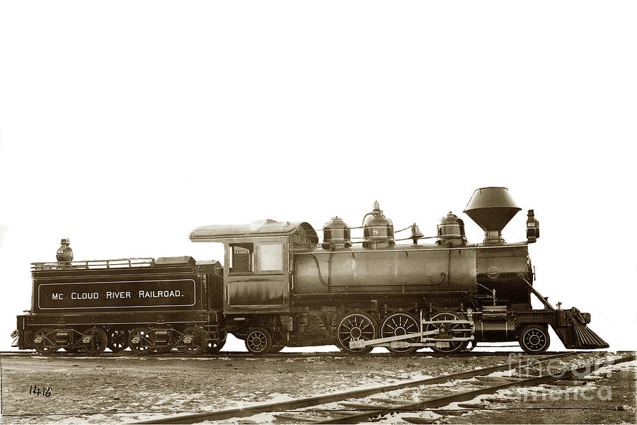 Baldwin Locomotive Photograph - McCloud River  Railway, Baldwin Locomotive Works No. 18595 2-6-2 by Monterey County Historical Society