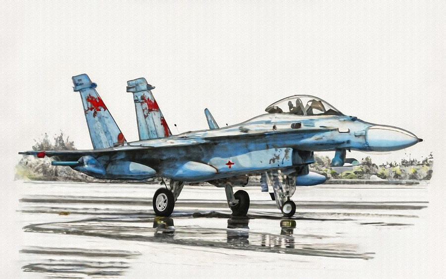 Mcdonnell Drawing - Mcdonnell Douglas Cf 18 Hornet Canadian Fighter F 18 Rcaf Royal Canadian Air Force by Lowell Harann