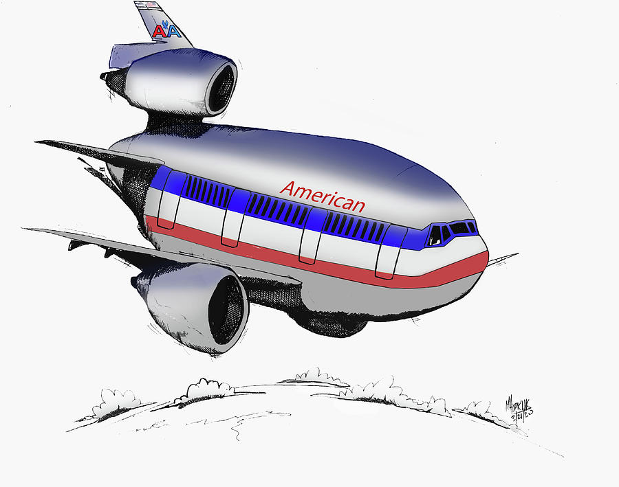 McDonnell Douglas DC-10 Drawing by Michael Hopkins