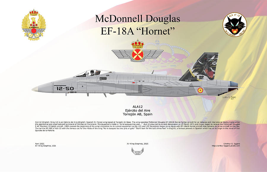 McDonnell Douglas EF-18A Hornet Digital Art by Arthur Eggers