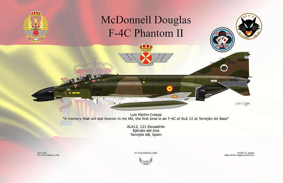 McDonnell Douglas F-4C Phantom II Luis Martin Crespo Digital Art by Arthur Eggers