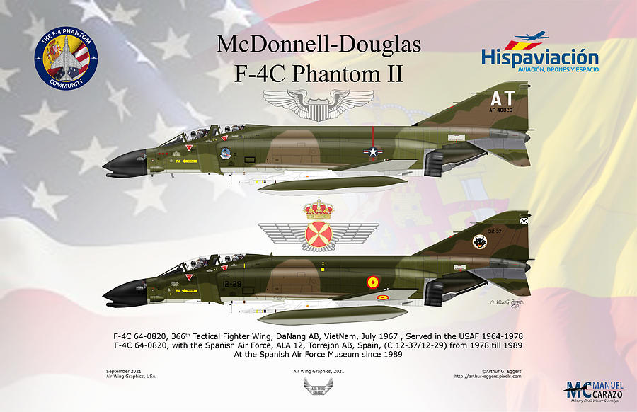 McDonnell Douglas F-4C Phantom II Phantom Community Digital Art by Arthur Eggers