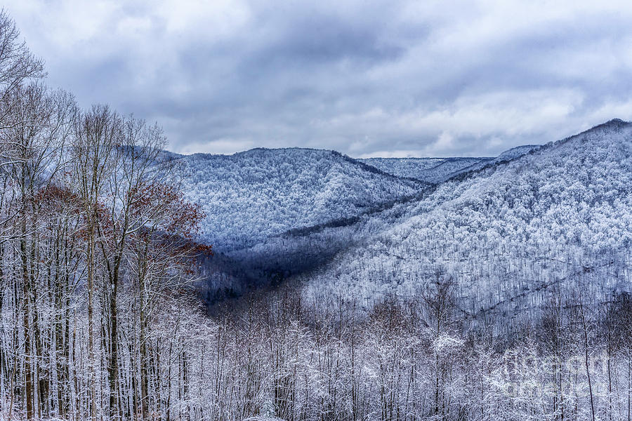 Mcguire Mountain Overlook With Snow Photograph