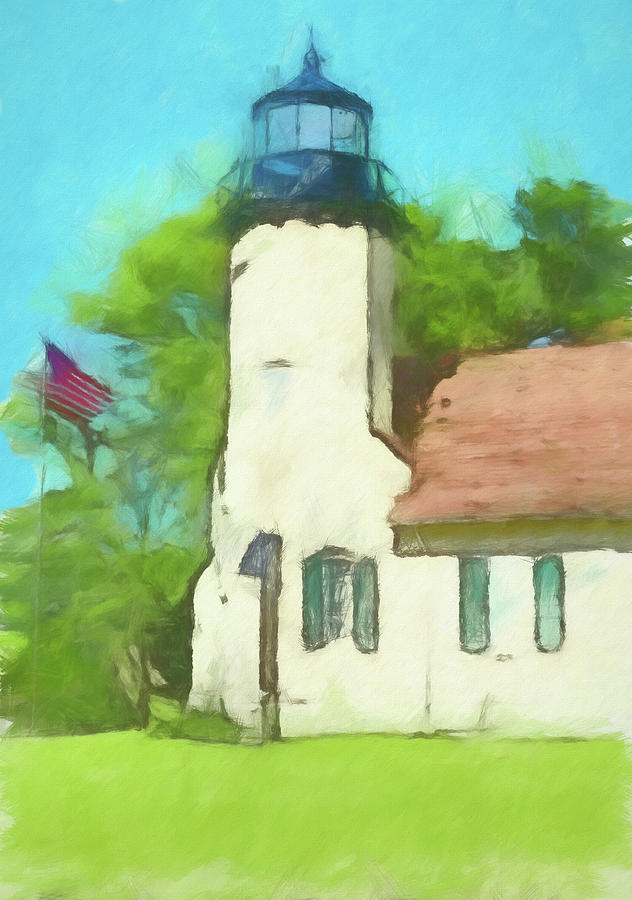 McGulpin Point Lighthouse Painting by Dan Sproul