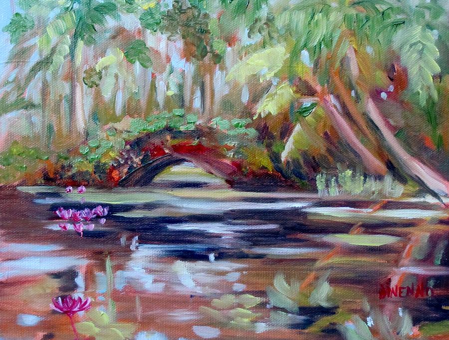 McKee Gardens Bridge Painting by Sue Dinenno