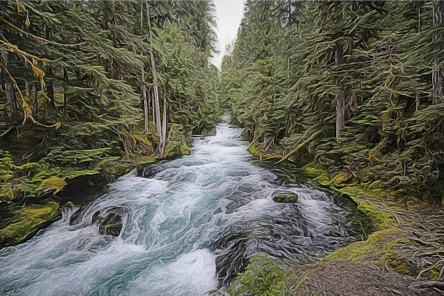 McKenzie River Oregon Painting by Karin Hoffman - Fine Art America