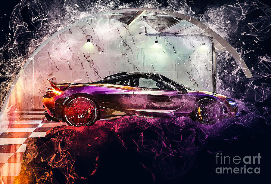 McLaren 765LT McLaren Special Operations MSO 2021 Drawing by Marietta ...