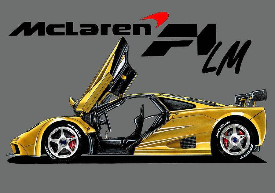 McLaren F1 LM Drawing by Vladyslav Shapovalenko Fine Art America