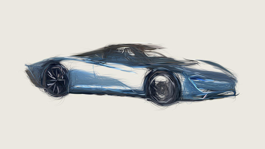 McLaren Speedtail Car Drawing Digital Art by CarsToon Concept