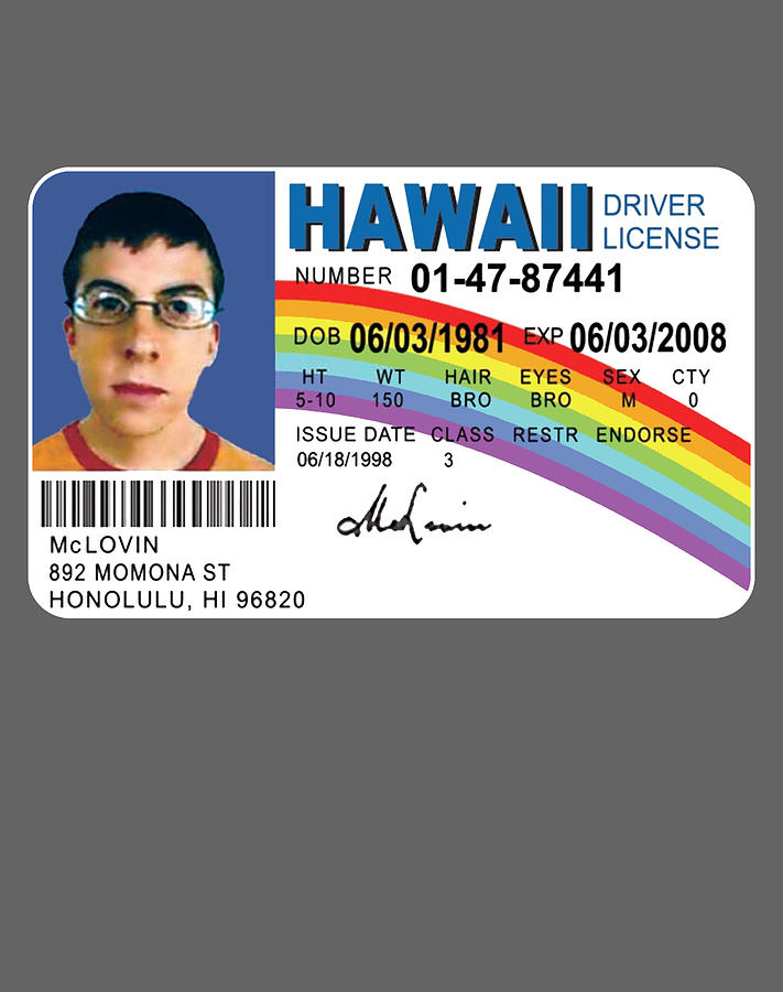 Mclovin Superbad Id Driver Driver Gifts Funny Driver Bus Taxi Truck ...