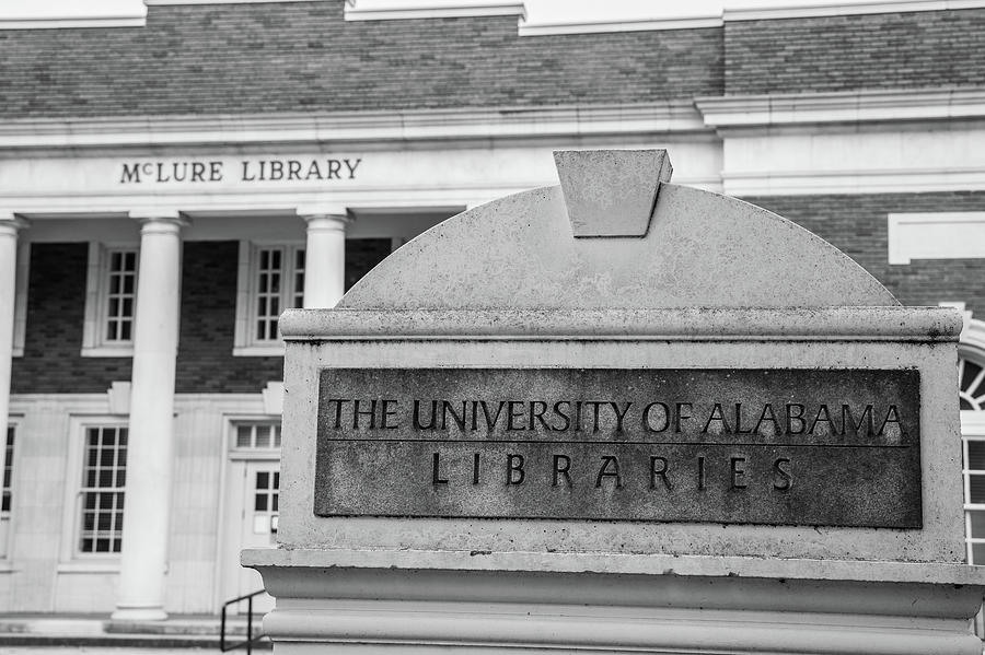 Mclury library University of Alabama Black and White  Photograph by John McGraw