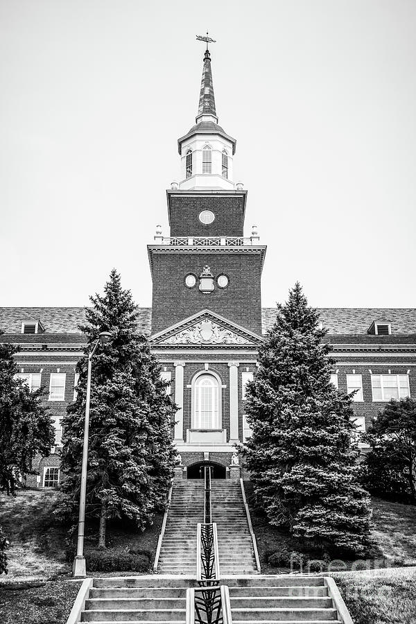 McMicken Hall University of Cincinnati Black and White Photo Photograph by Paul Velgos