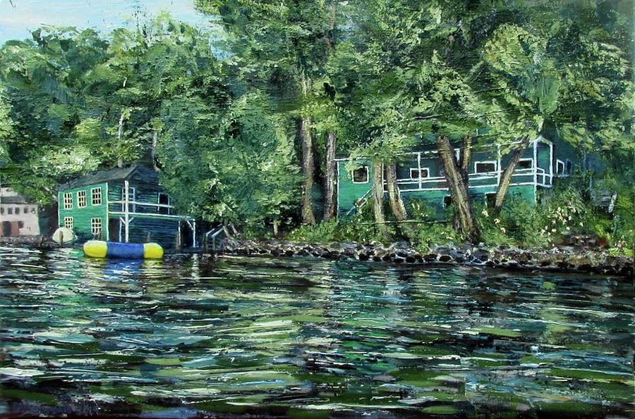 McPhillips Camp on Lake George Painting by Denny Morreale