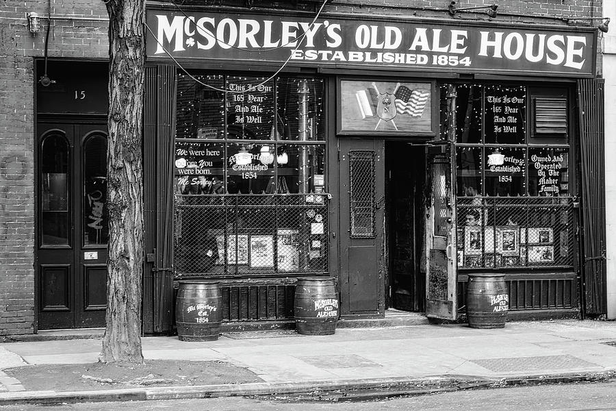McSorleys Established 1854 NYC BW Photograph by Susan Candelario