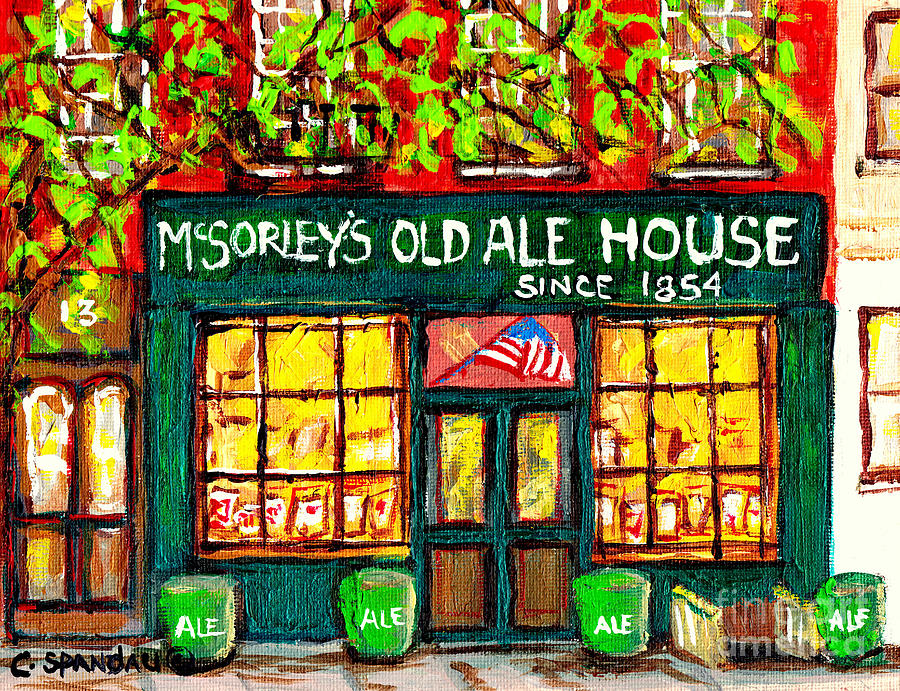 Mcsorleys Old Ale House Irish Saloon Tavern Bar New York City Street Scene Painting C Spandau Art Painting by Carole Spandau