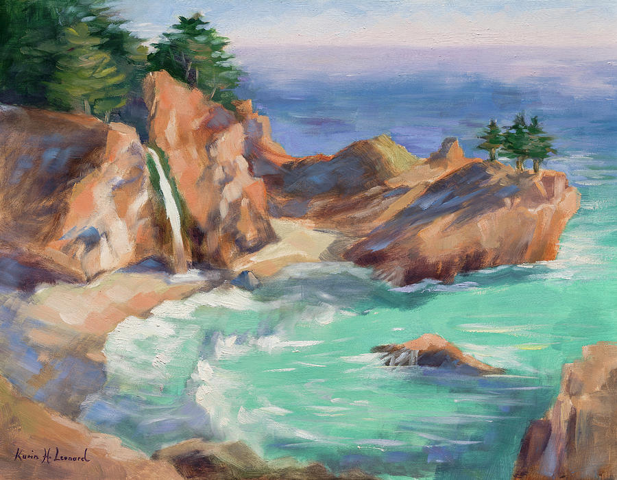 McWay Waterfall Painting Seascape