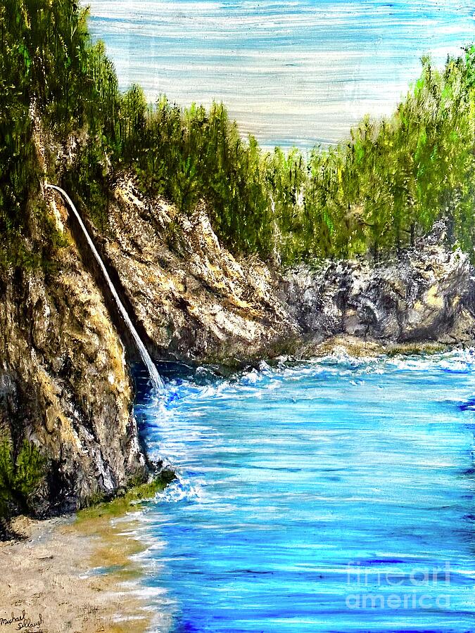 McWay Falls Julia Pfeiffer Burns State Park Painting by Michael Silbaugh