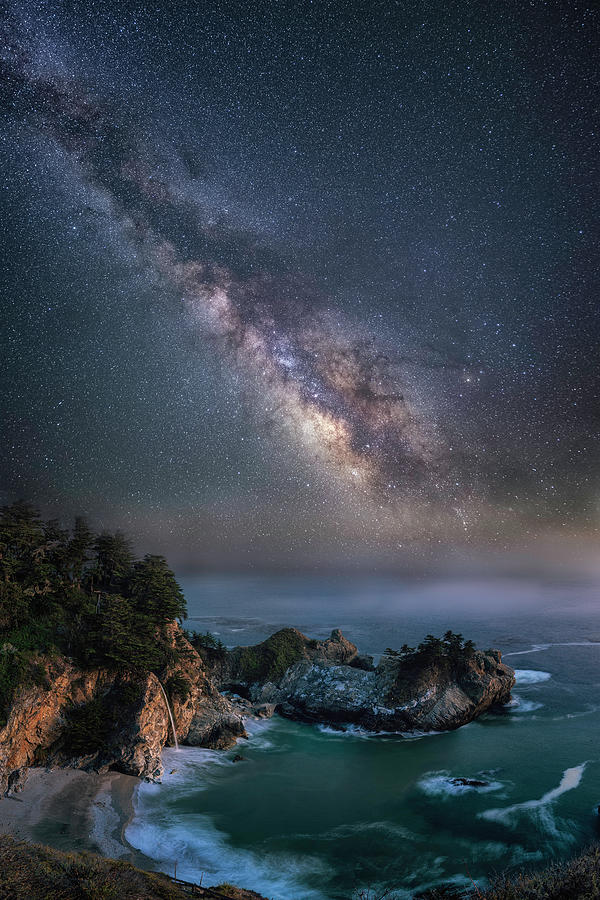 McWay Falls Milky Way Photograph by Michael Ash