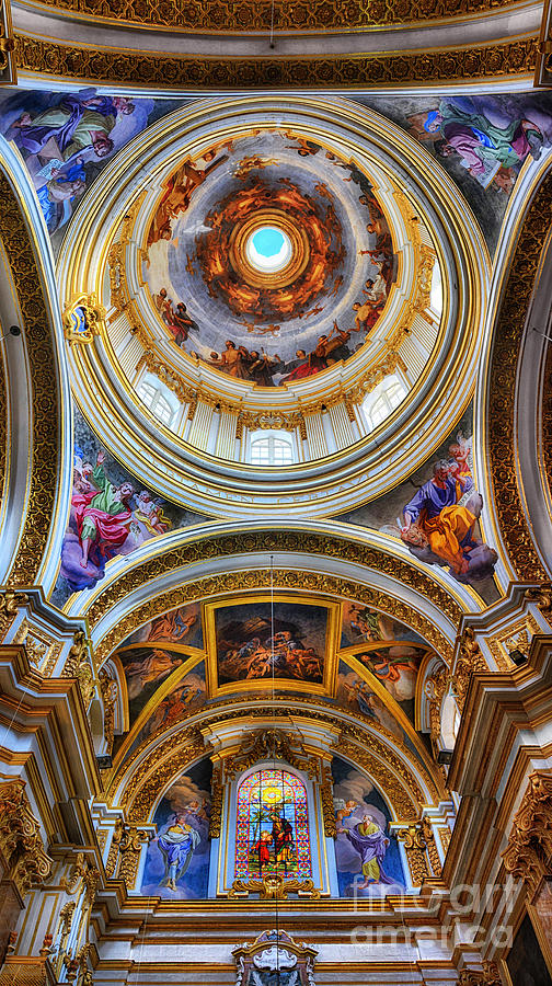 Mdina Cathedral interior photo -Malta architecture Photograph by Stephan Grixti