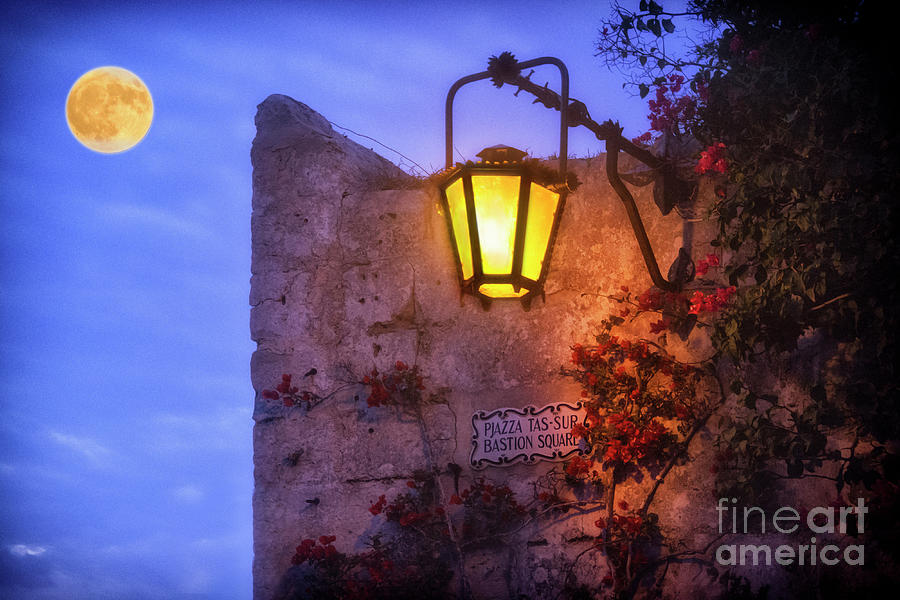 Mdina lamp at night in Malta Photograph by Stephan Grixti