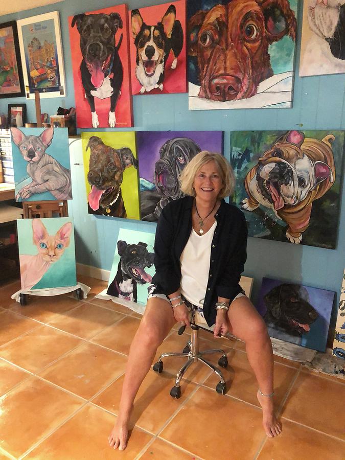 Me in my Studio Painting by Patti Schermerhorn