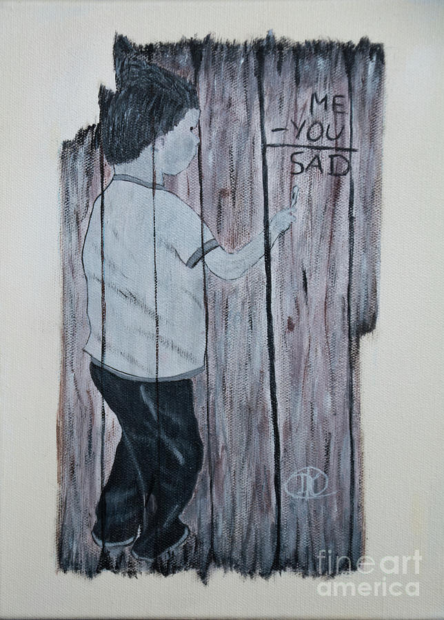 Me Minus You Equals Sad Painting by Deborah Klubertanz