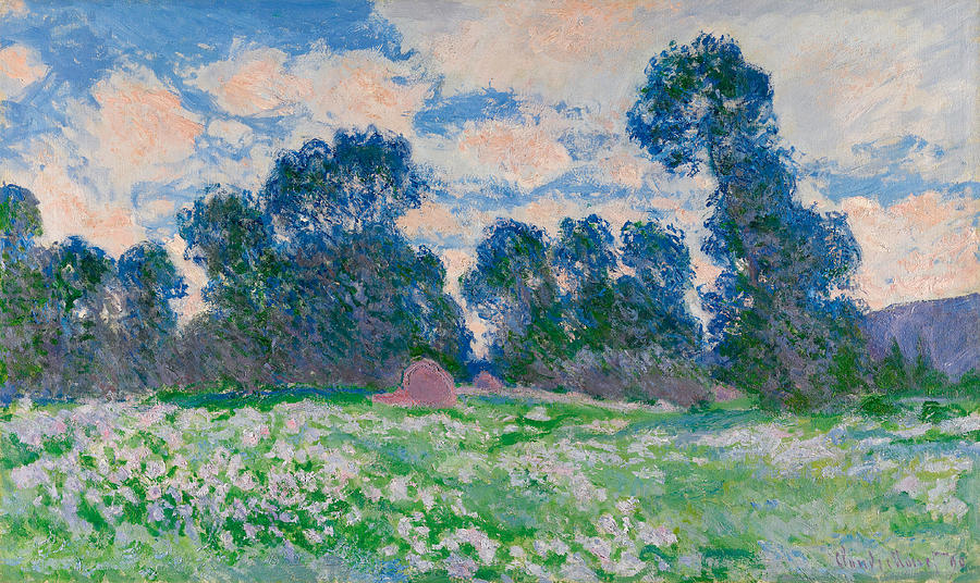 Meadow and Sky with Clouds Painting by Claude Monet | Pixels