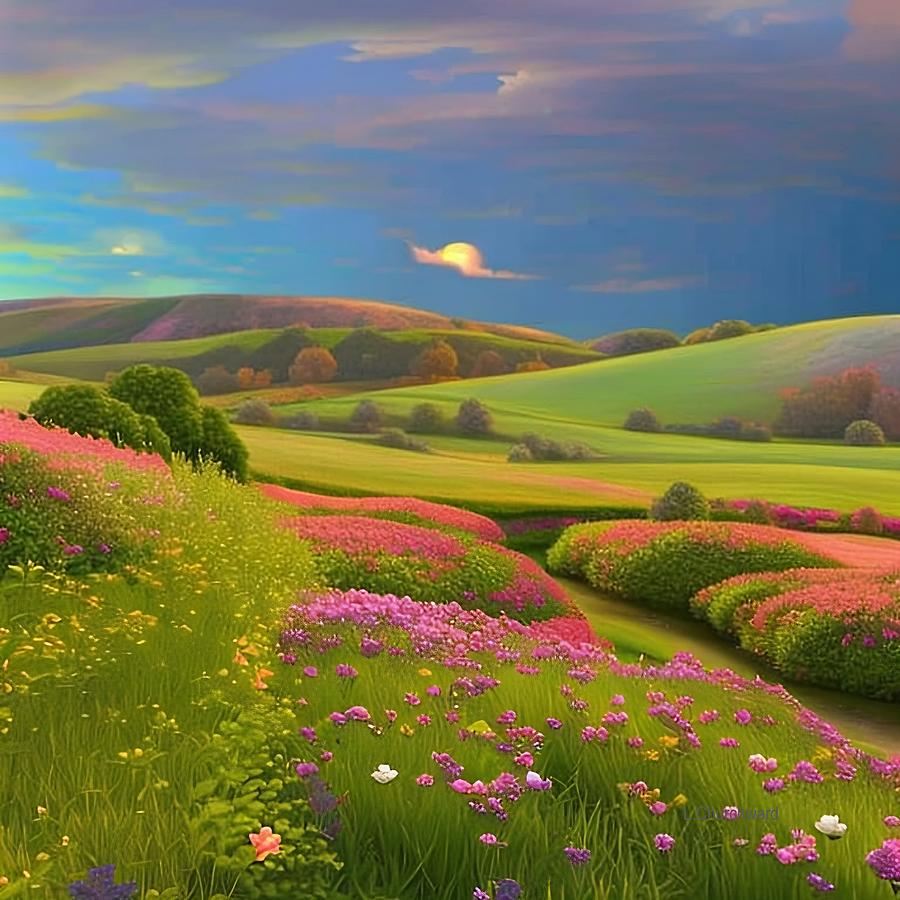 Meadow Hills Digital Art By Lois Churchward - Fine Art America