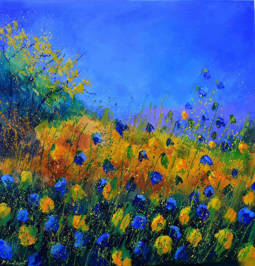 Meadow in yellow and blue Painting by Pol Ledent - Fine Art America