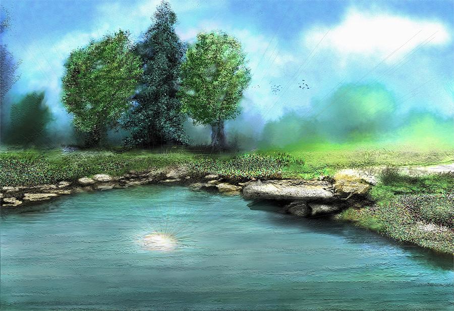 Meadow Pond Digital Art by Robert Rearick
