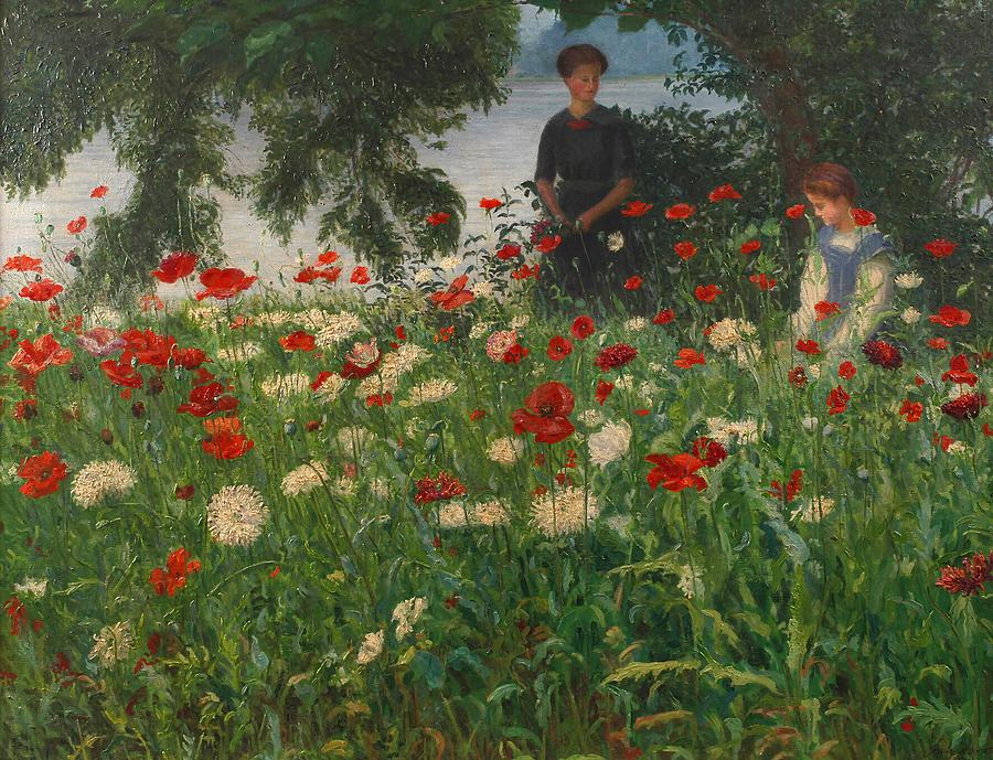 Meadow with Poppies Painting by Ida Kupelwieser
