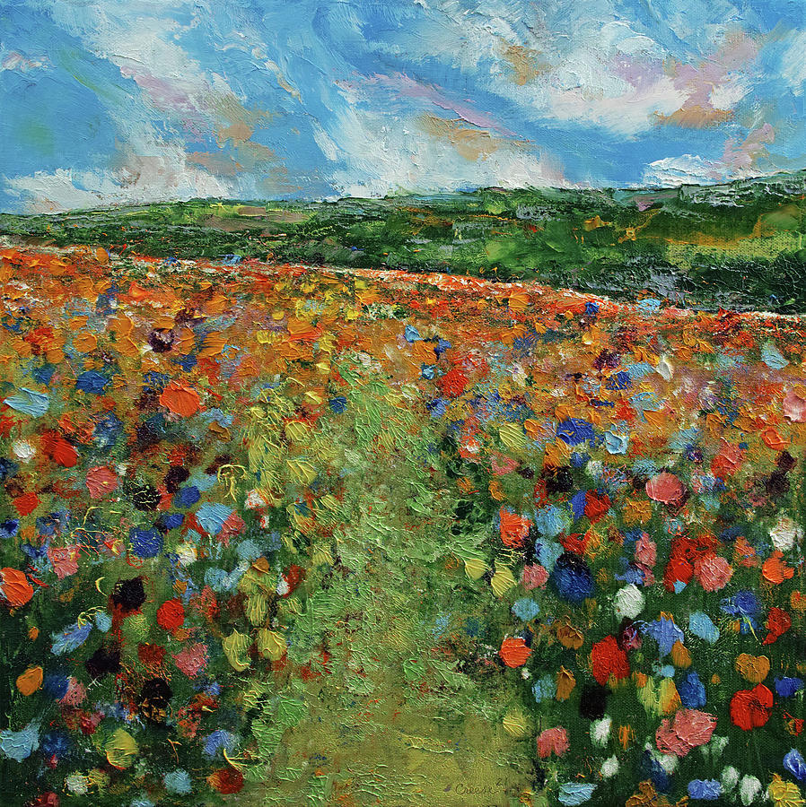 Flower Painting - Meadow with Wildflowers by Michael Creese