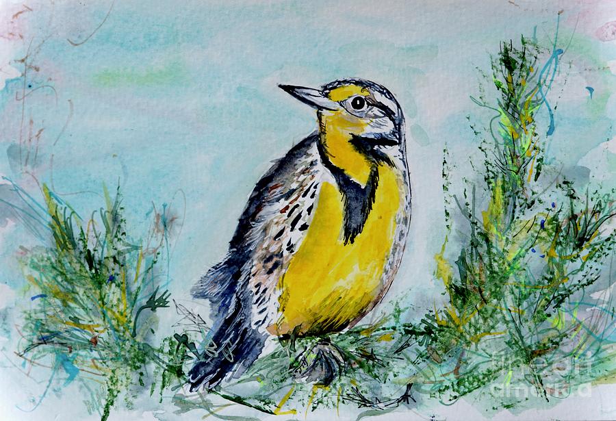Meadowlark bird  Painting by Patty Donoghue