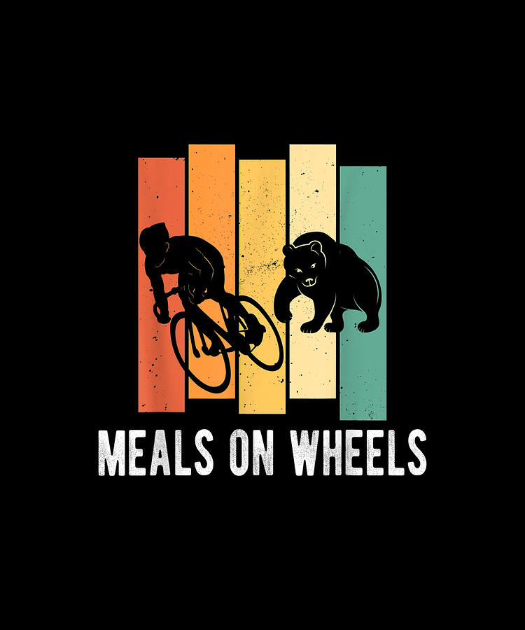 Meals On Wheels Funny Bear Design For A Cycle Biker Drawing by Yvonne ...