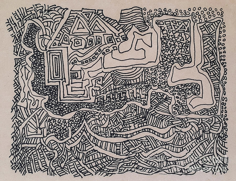 Meandering village Drawing by Fei A