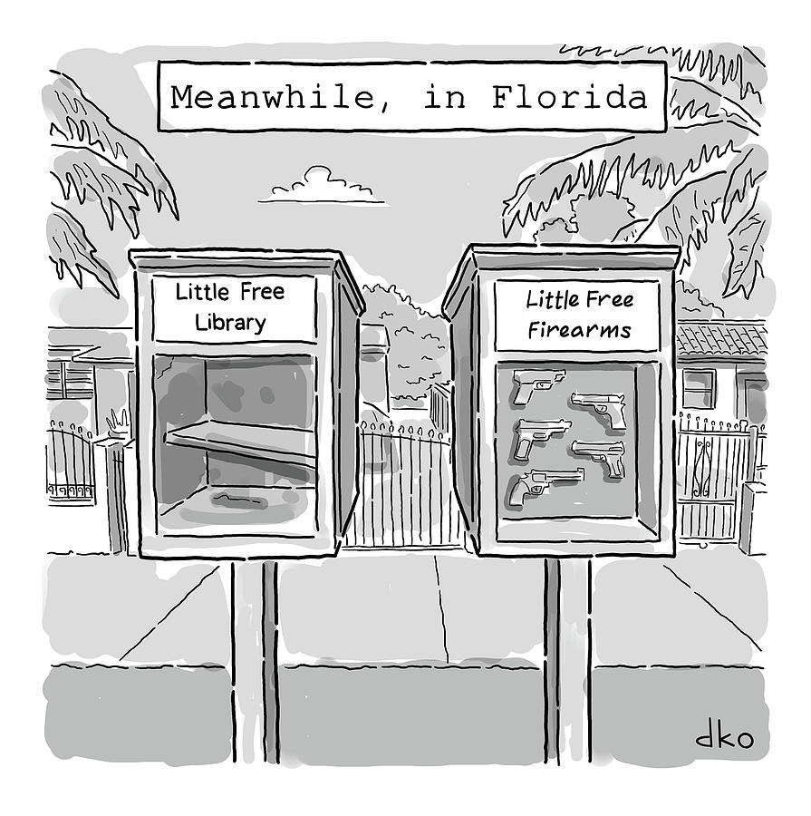 Meanwhile In Florida Drawing by David Ostow