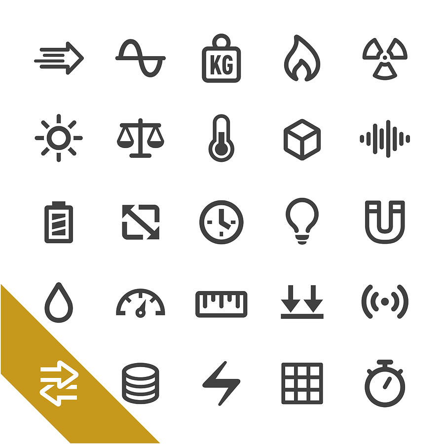 Measurement Units Icons - Select Series Drawing by -victor-