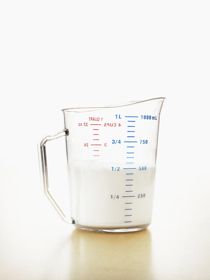 Measuring Cup of Milk Photograph by Fuse