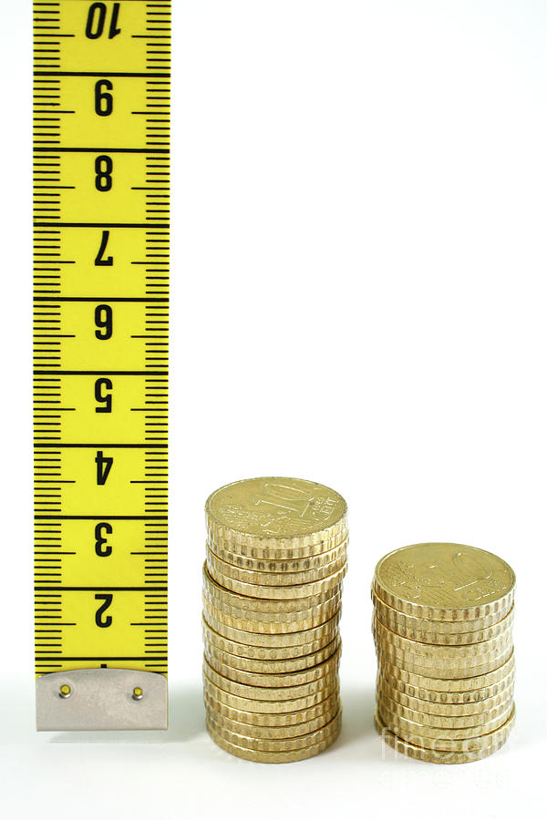 Coin Photograph - Measuring money by Gaspar Avila
