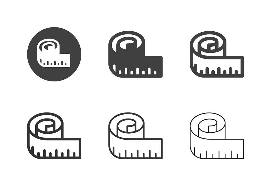 Measuring Tape Icons - Multi Series Drawing by Rakdee