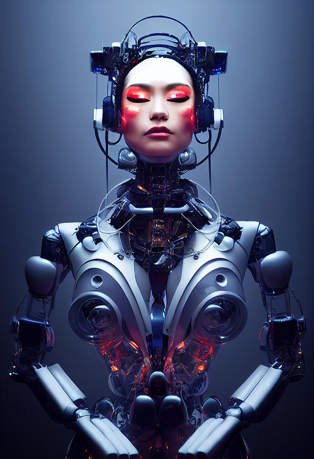 Mech Android Robot Geisha Hybrid Cyberpunk Symmetric Greg Tocchini Art ...