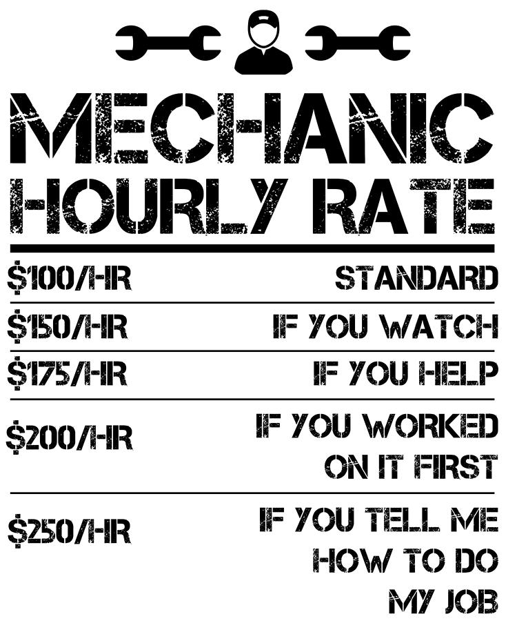 Handyman Hourly Rate Shop Mechanic Hourly Funny Labor Rates Car Repair Repairman Throw Pillow Multicolor 16x16 