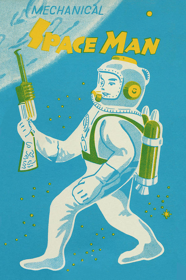 Vintage Drawing - Mechanical Space Man by Vintage Toy Posters