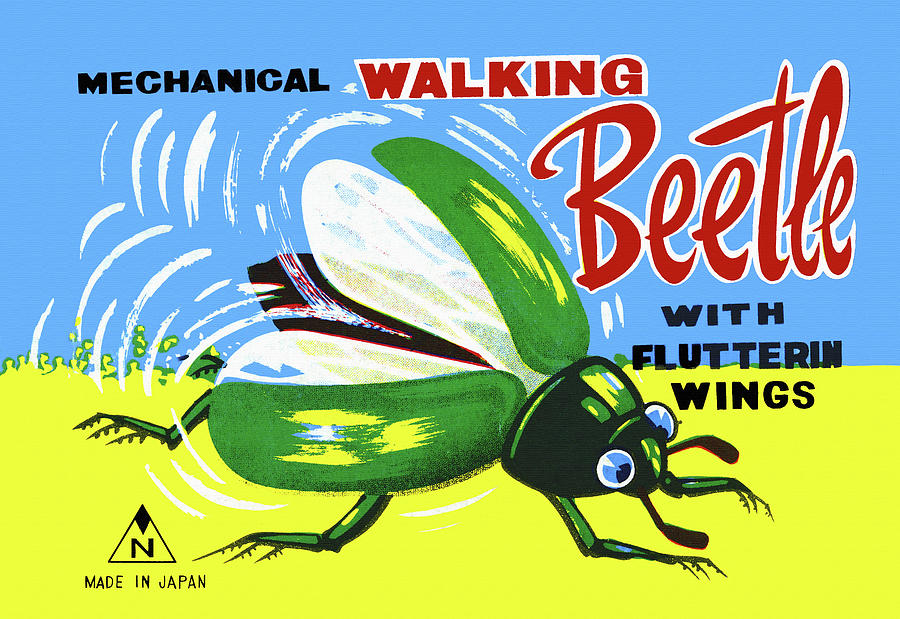 Vintage Drawing - Mechanical Walking Beetle by Vintage Toy Posters